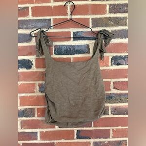 Free People Brown Tank Top with Tie Straps